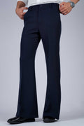 Navy Solid Boot Cut Fit Pants