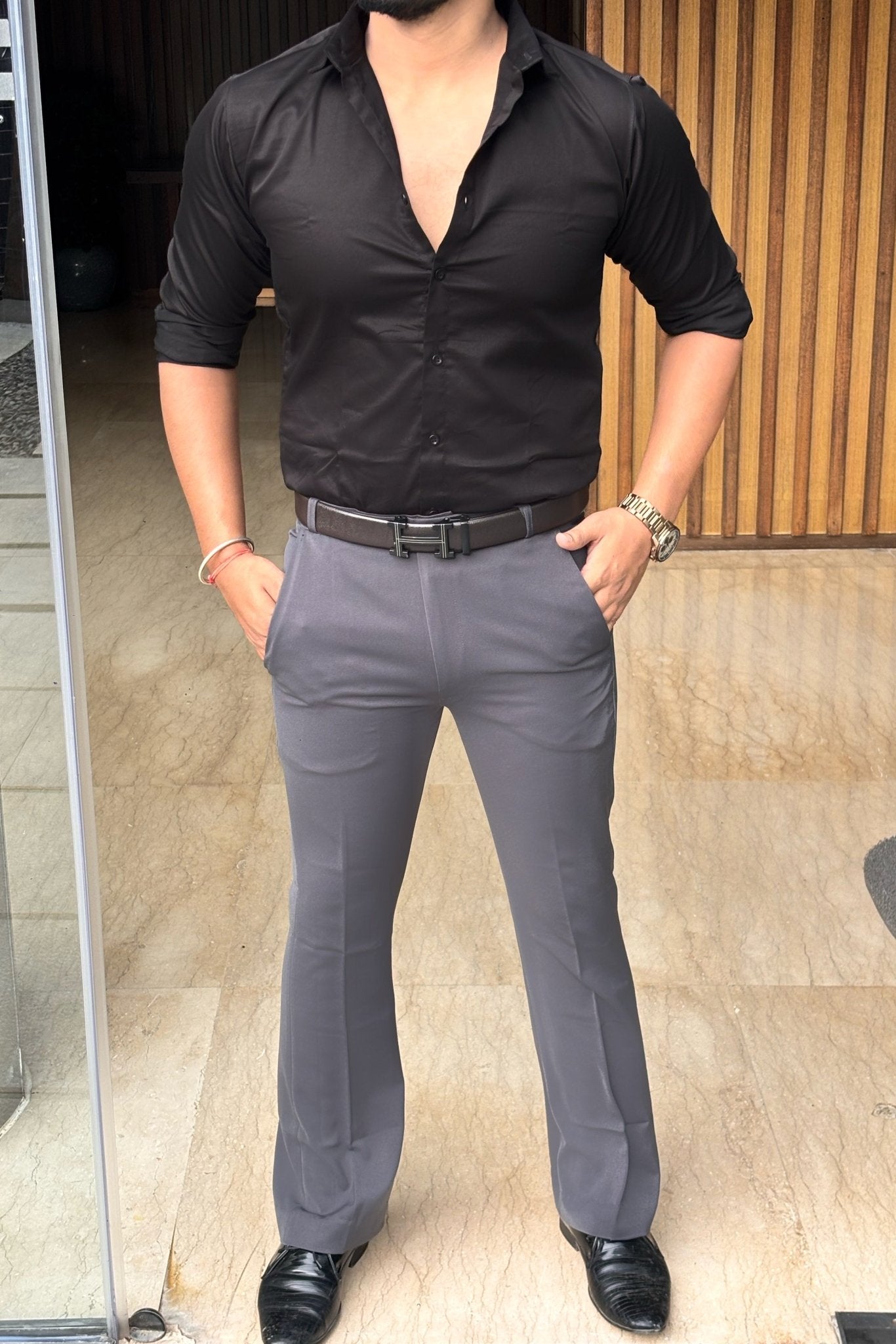 Japanese Bootcut Trouser - Grey